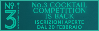 No.3 Cocktail Competition is back - Iscrizioni aperte dal 20 Febbraio - No.3 London Dry Gin - importato e distribuito da Pallini