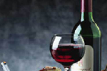 Calice vino e bottiglia