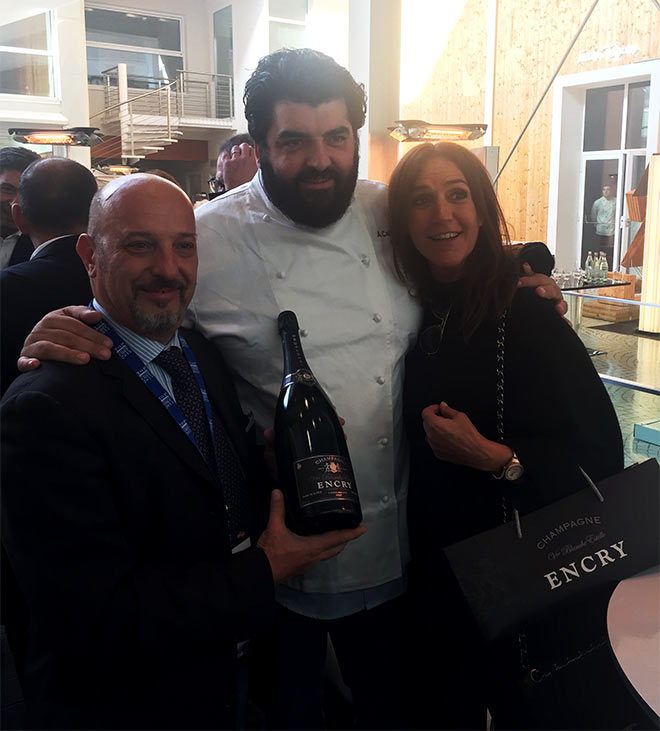 Chef Anatonino Cannavacciuolo con Champagne Encry