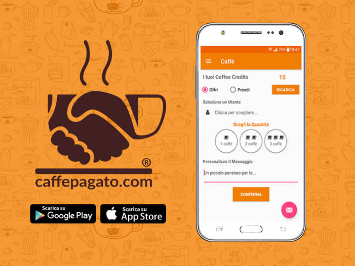 Caffè Pagato, l'app che offre il caffè
