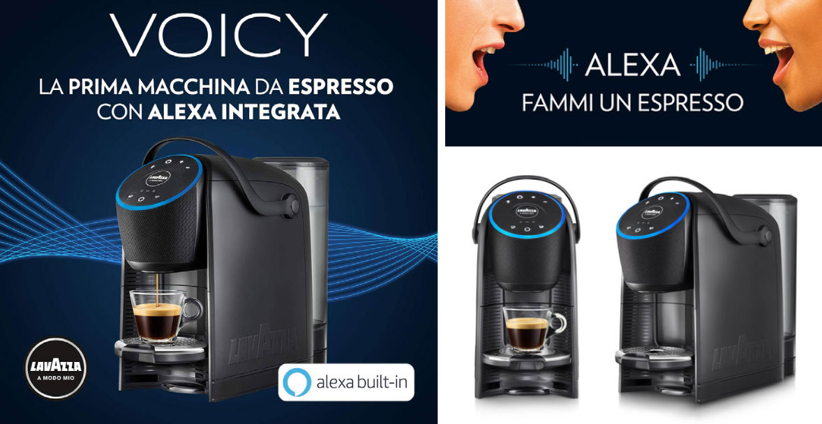 e Lavazza presentano “Voicy”, la prima macchina del caffè con “Alexa”  integrata