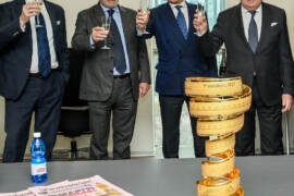 Da sinistra: Stefano Barigelli, Antonio Pola, Urbano Cairo, Giovanni Vietti