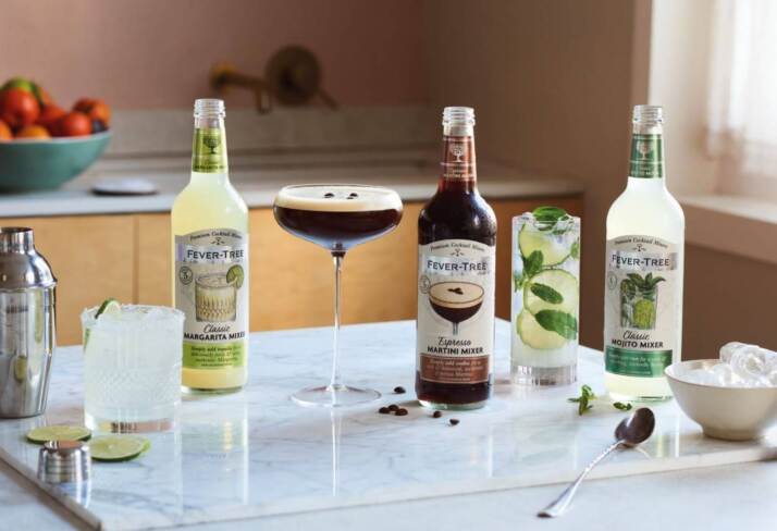Fever Tree lancia in UK 3 nuovi cocktail mixers ai gusti Espresso Martini, Margarita e Mojito