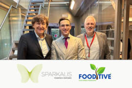 Da sinistra: Daniel Malcorps, President of the Board of Sparkalis; Moayad Abushokhedim, Fooditive CEO & Founder; Filip Arnaut, Managing Director of Sparkalis