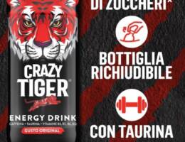 Ceres lancia Crazy Tiger: l’energy drink in bottiglie PET richiudibili, con -50% di zuccheri