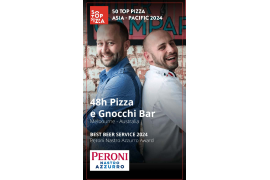 il team 48h Pizza e Gnocchi Bar, pizzeria di Melbourne - vincitrice del Best Beer Service 2024 - Peroni Nastro Azzurro Award