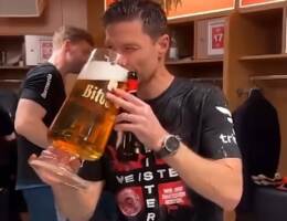 Bitburger festeggia il primo titolo Bundesliga con il Bayer Leverkusen, imbattuta in tutta la stagione