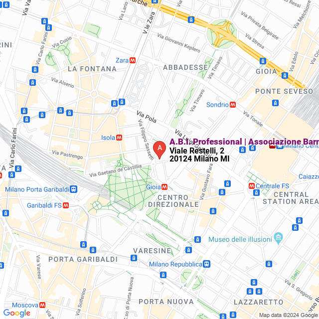 apri la mappa di A.B.I. Professional | Associazione Barmen Italiani