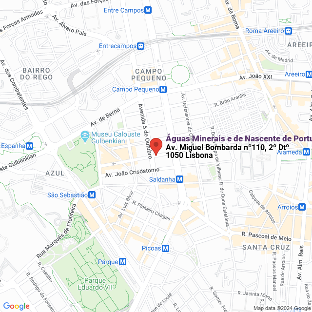 apri la mappa di Águas Minerais e de Nascente de Portugal