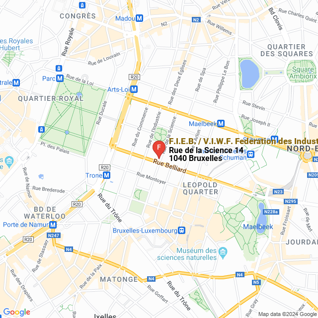 apri la mappa di F.I.E.B. / V.I.W.F. Federation des Industries des Eaux et des Boissons Rafraìchissantes