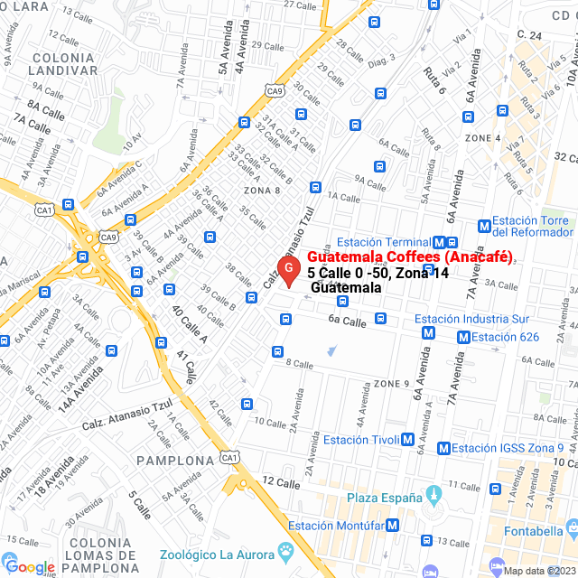apri la mappa di Guatemala Coffees (Anacafé)