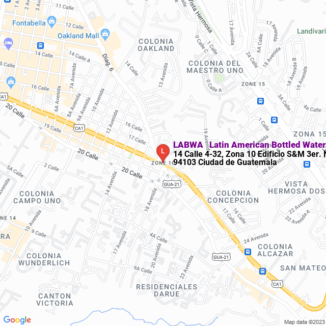 apri la mappa di LABWA - Latin American Bottled Water Association