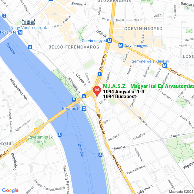 apri la mappa di M.I.A.S.Z. - Magyar Ital-Es Arvautomata Szövetség