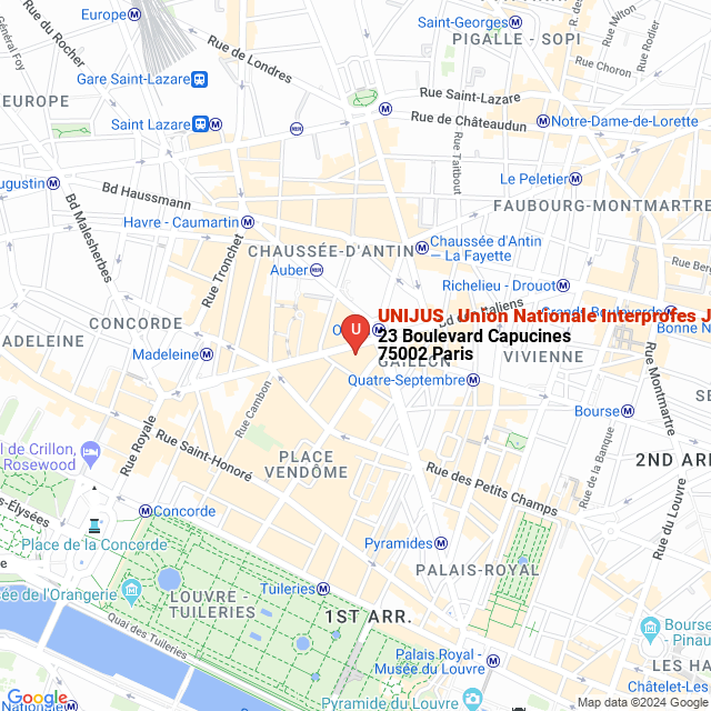 apri la mappa di UNIJUS - Union Nationale Interprofes Jus de Fruits, Opéra, Parigi