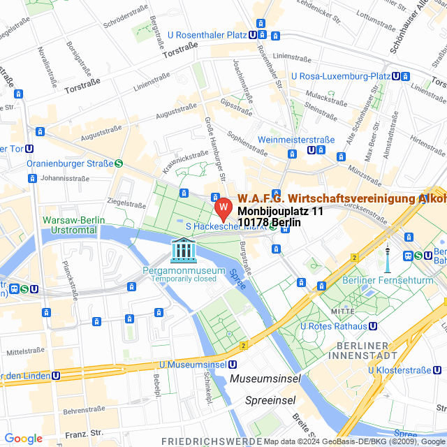 apri la mappa di W.A.F.G. Wirtschaftsvereinigung Alkoholfreie Getränke e. V.