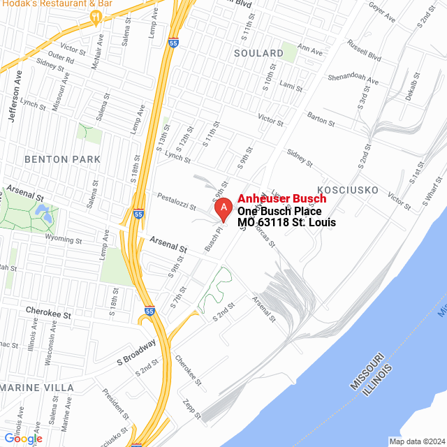 apri la mappa di Anheuser-Busch