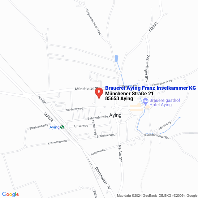 apri la mappa di Brauerei Aying Franz Inselkammer KG