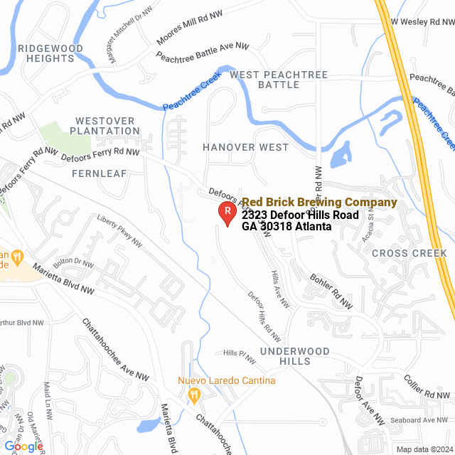 apri la mappa di Red Brick Brewing Company