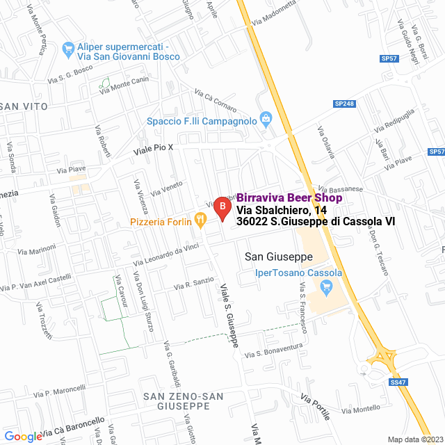 apri la mappa di Birraviva Beer Shop