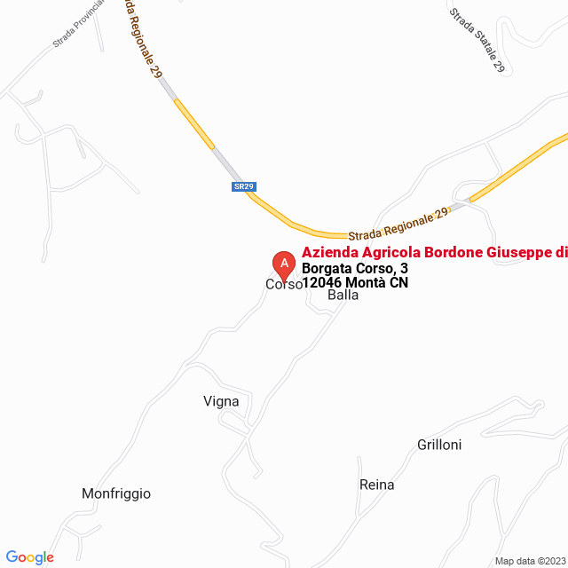 apri la mappa di Azienda Agricola Bordone Giuseppe di Bordone Dyana