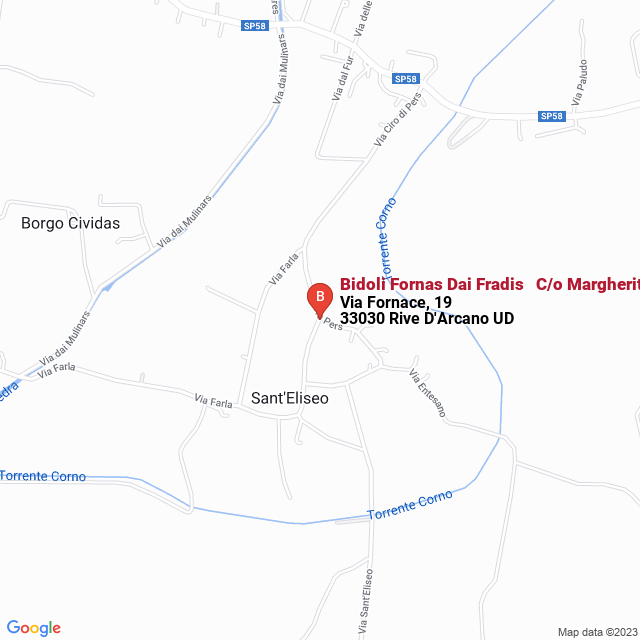 apri la mappa di Bidoli Fornas Dai Fradis - C/o Margherita & Arrigo S.r.l.