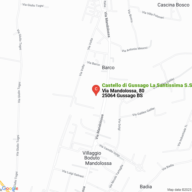 apri la mappa di Castello di Gussago La Santissima S.S. Società Agricola