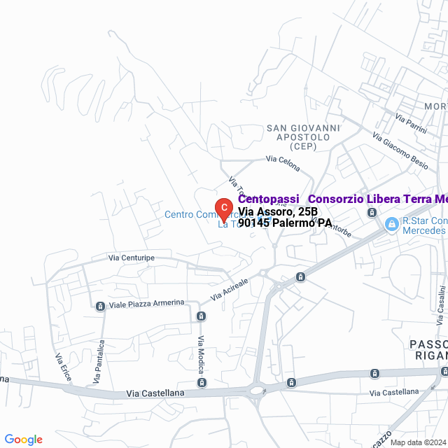 apri la mappa di Centopassi - Consorzio Libera Terra Mediterraneo Cooperativa Sociale Onlus