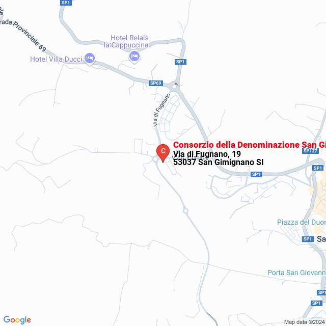 apri la mappa di Consorzio della Denominazione San Gimignano