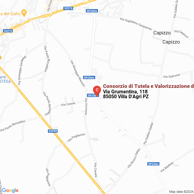 apri la mappa di Consorzio di Tutela e Valorizzazione della Doc Terre Dell‘Alta Val D‘Agri