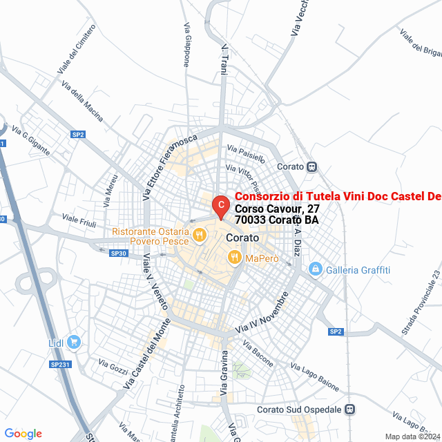 apri la mappa di Consorzio di Tutela Vini Doc Castel Del Monte e Del Comitato di Gestione della Strada Del Vino