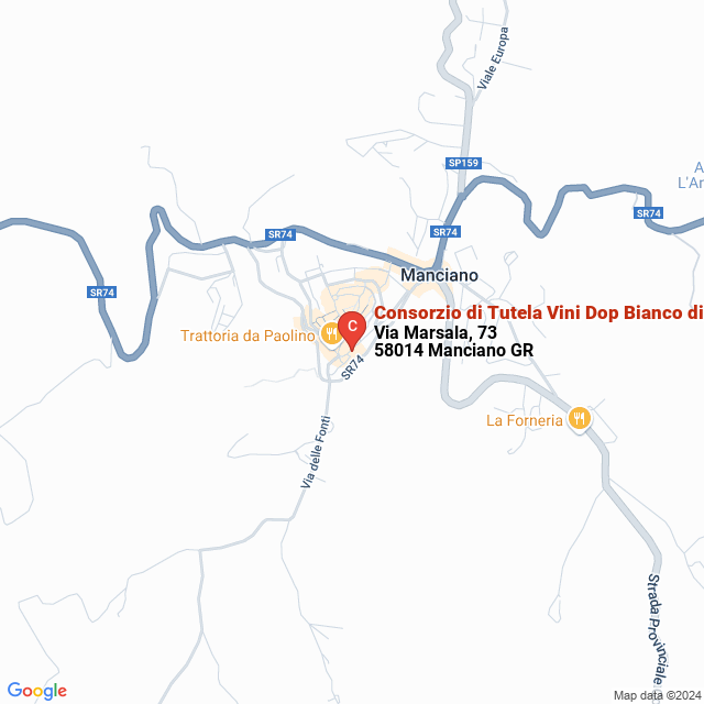 apri la mappa di Consorzio di Tutela Vini Dop Bianco di Pitigliano e Sovana