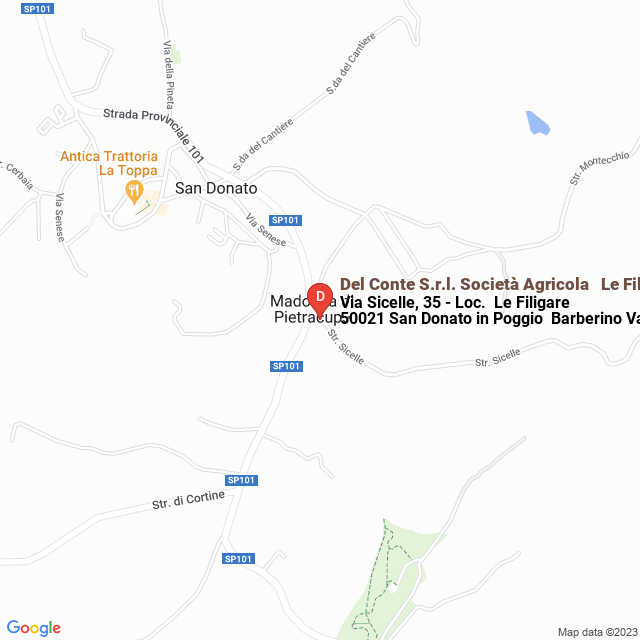 apri la mappa di Del Conte S.r.l. Società Agricola - Le Filigare