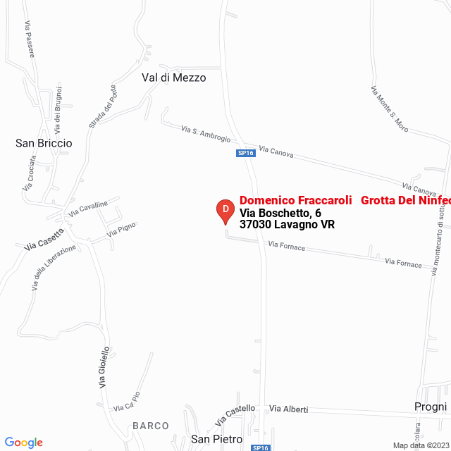 apri la mappa di Domenico Fraccaroli - Grotta Del Ninfeo