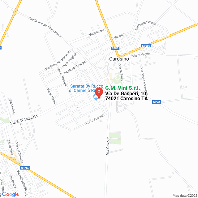 apri la mappa di G.M. Vini S.r.l.