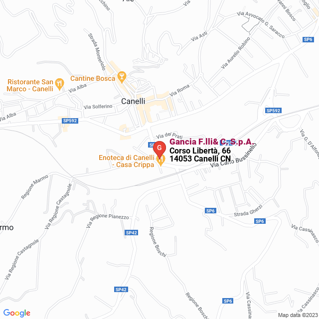 apri la mappa di Gancia F.lli& C. S.p.A.