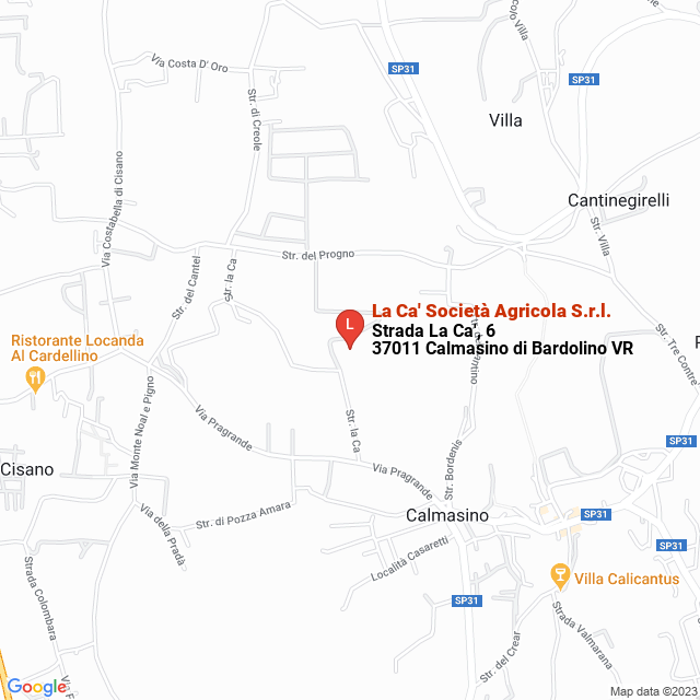 apri la mappa di La Ca‘ Società Agricola S.r.l.