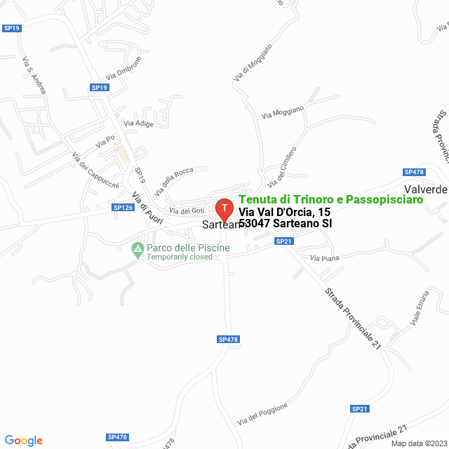 apri la mappa di Tenuta di Trinoro e Passopisciaro