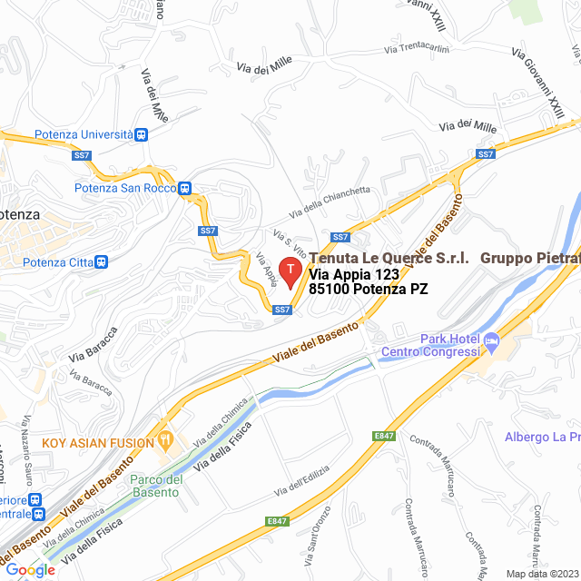 apri la mappa di Tenuta Le Querce S.r.l. - Gruppo Pietrafesa