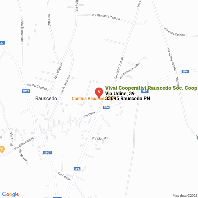 apri la mappa di Vivai Cooperativi Rauscedo Soc. Coop. Agric.