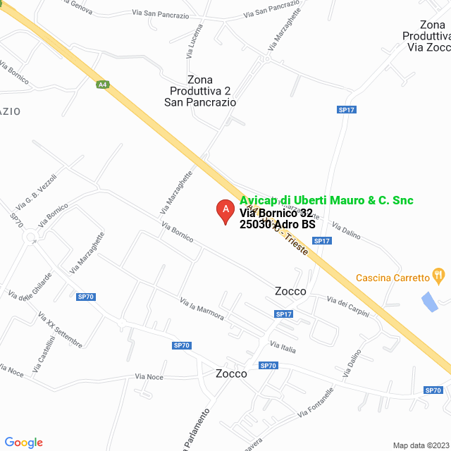 apri la mappa di Avicap di Uberti Mauro & C. Snc