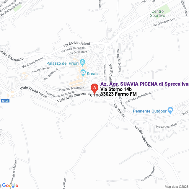 apri la mappa di Az. Agr. SUAVIA PICENA di Spreca Ivano e Sollini Alberta