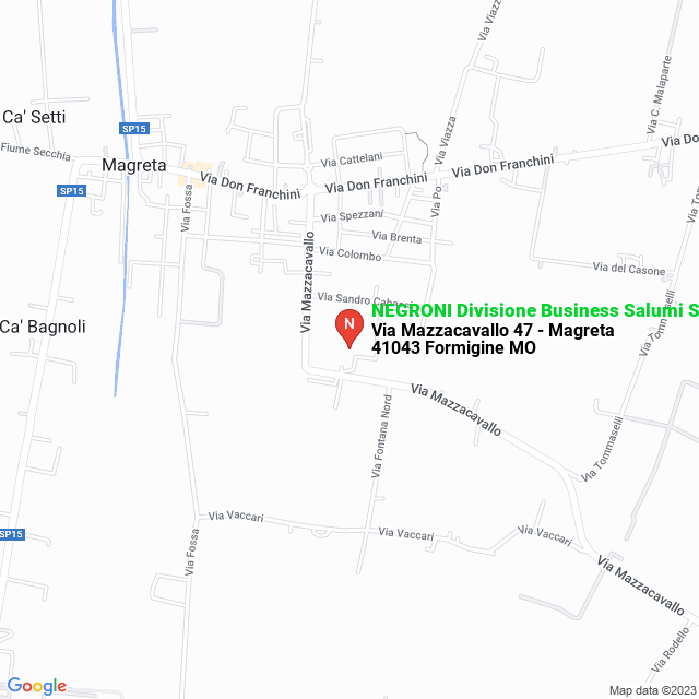 apri la mappa di NEGRONI Divisione Business Salumi SPA