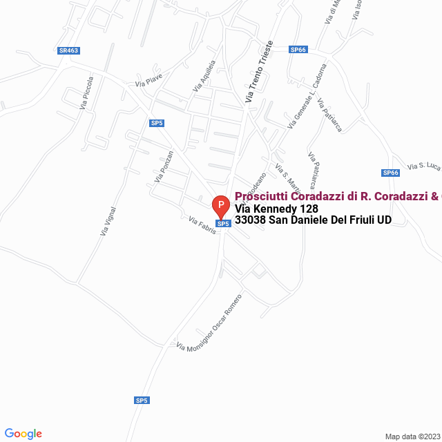 apri la mappa di Prosciutti Coradazzi di R. Coradazzi & C. Snc