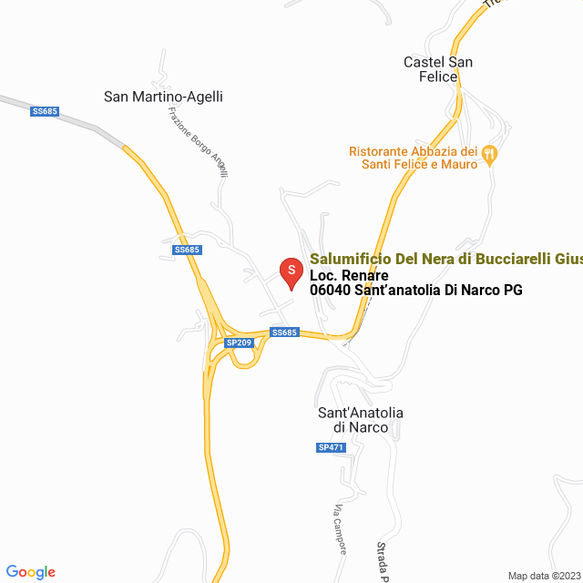 apri la mappa di Salumificio Del Nera di Bucciarelli Giuseppina & C. Srl