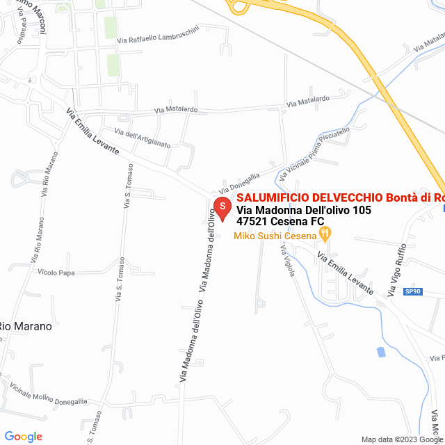 apri la mappa di SALUMIFICIO DELVECCHIO Bontà di Romagna Snc