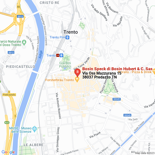 apri la mappa di Bosin Speck di Bosin Hubert & C. Sas