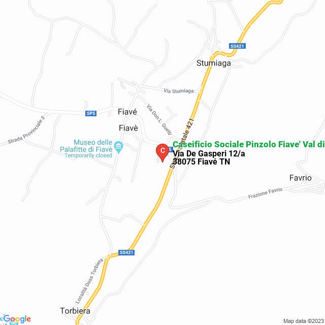 apri la mappa di Caseificio Sociale Pinzolo Fiave‘ Val di Ledro