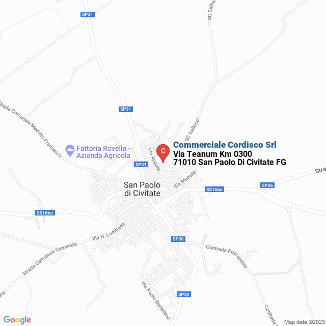 apri la mappa di Commerciale Cordisco Srl