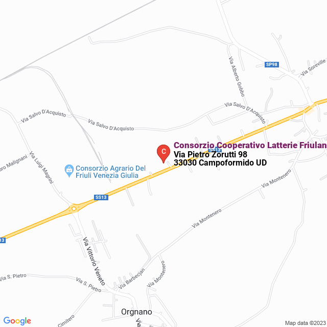 apri la mappa di Consorzio Cooperativo Latterie Friulane Scarl