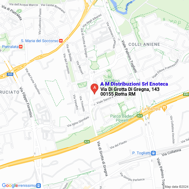 apri la mappa di A M Distribuzioni Srl Enoteca